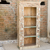 Antique Indian Reclaimed Hand Liberty Solid Wooden Bookshelves Natural 89x40x181cm A049